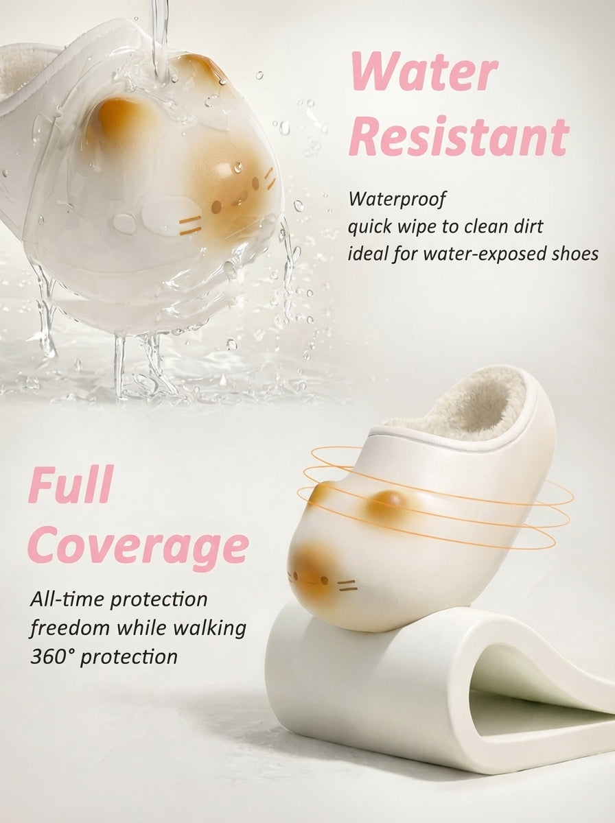 Pawkiee - Cat Paw Print Fluffy Slippers