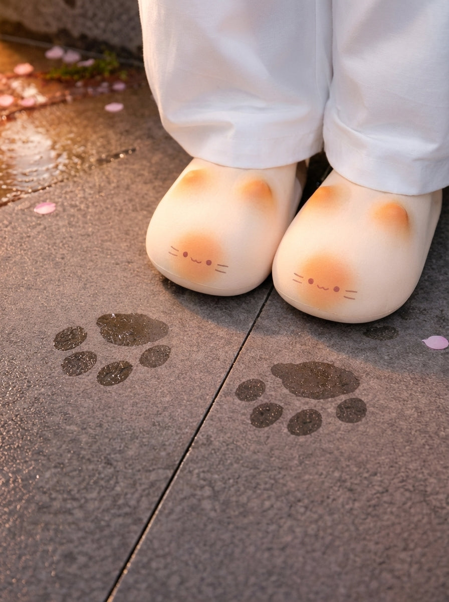 Pawkiee - Cat Paw Print Fluffy Slippers